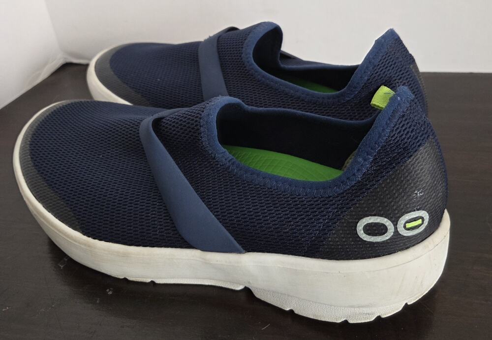 OOFOS OOmg Low Navy Blue Mesh Recovery Slip On Shoes Women's Size 7.5 EU 38.5